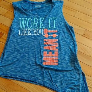 Womens side tie gym tank top